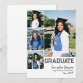 4 Foto Collage Studenten Afstudeer Aankondiging (Voorkant / Achterkant)