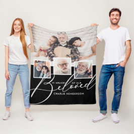 4-foto collage ter nagedachtenis aan onze geliefde fleece deken