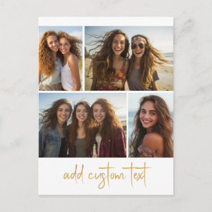 4 Foto Collage - Trendy Schrift Briefkaart