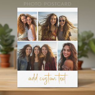 4 Foto Collage - Trendy Schrift Briefkaart