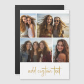 4 Foto Collage - Trendy Script Magneet (Voorkant / Achterkant)