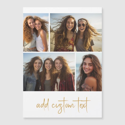 4 Foto Collage - Trendy Script Magneet (Voorkant)
