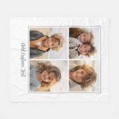 4 foto collage trendy script tekst - Witgrijs Fleece Deken (Voorkant (Horizontaal))