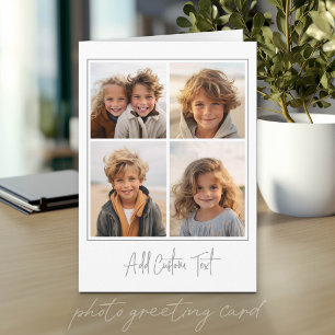 4 foto collage trendy script tekst - Witgrijs Kaart