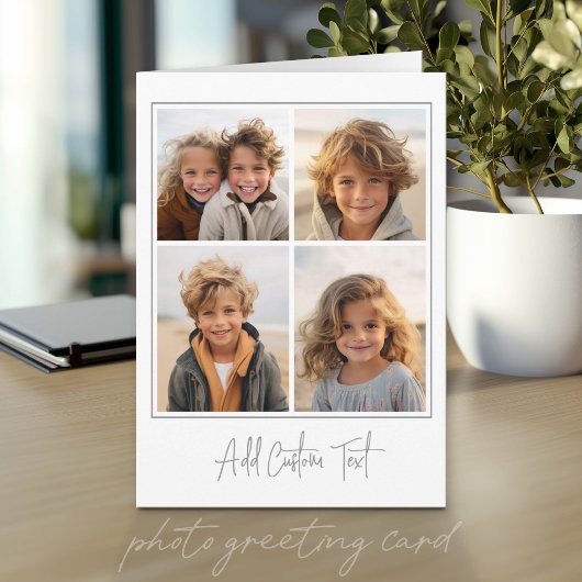 4 foto collage trendy script tekst - Witgrijs Kaart