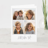4 foto collage trendy script tekst - Witgrijs Kaart (Voorkant)