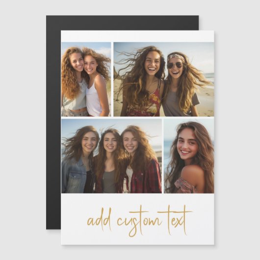 4 foto-collage - Trendy scriptmagneet (Voorkant / Achterkant)