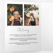 4 Foto Collage Tri-Fold Funeral Memorial Programme Drieluik Aankondiging (Binnenzijde eerst)