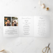 4 Foto Collage Tri-Fold Funeral Memorial Programme Drieluik Aankondiging (Binnen)