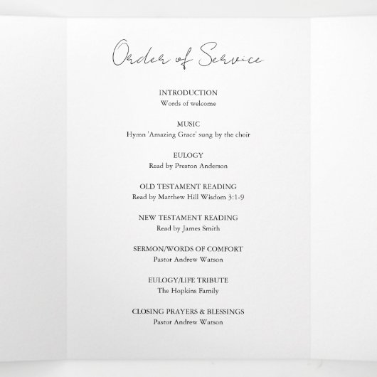 4 Foto Collage Tri-Fold Funeral Memorial Programme Drieluik Aankondiging (Binnenkant midden)