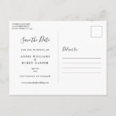 4 Foto Collage Trouwdag Gouden Schrift Save the Da Briefkaart (Achterkant)