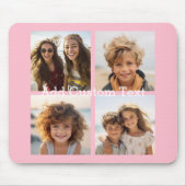 4 Foto collage - u kunt achtergrondroze wijzigen Muismat (Voorkant)