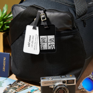 4 foto collage - u kunt de achtergrondkleur wijzig bagagelabel