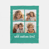 4 Foto Collage - u kunt de achtergrondkleur wijzig Fleece Deken (Voorkant)