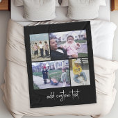 4 foto collage - u kunt de achtergrondkleur wijzig fleece deken
