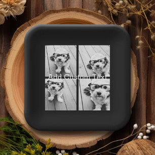 4 foto collage - u kunt de achtergrondkleur wijzig papieren bordje