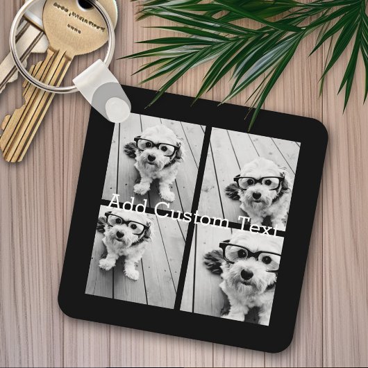 4 foto collage - u kunt de achtergrondkleur wijzig sleutelhanger