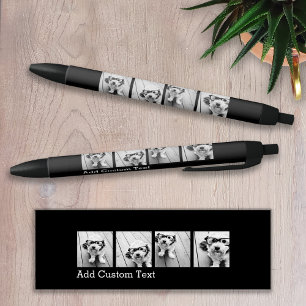 4 foto collage - u kunt de achtergrondkleur wijzig zwarte inkt pen