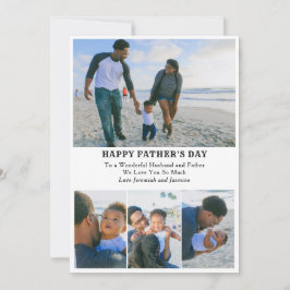 4 Foto Collage Voeg bericht Happy Fathers Day Kaar Kaart