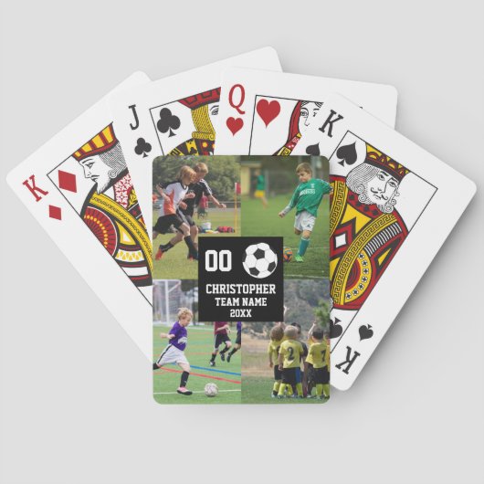 4 Foto Collage Voetbal Football Pokerkaarten (Achterkant)