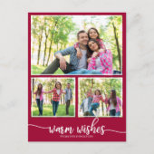 4 foto collage warme wensen modern kerstfeest briefkaart (Voorkant)