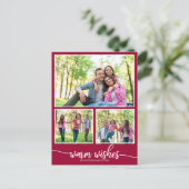 4 foto collage warme wensen modern kerstfeest briefkaart (Staand voorkant)