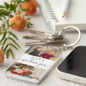 4 Foto collage We houden van je beste papieren ooi Sleutelhanger (Voorkant Rechts)