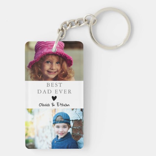  4 Foto Collage We houden van je beste vader ooit Sleutelhanger (achterkant)