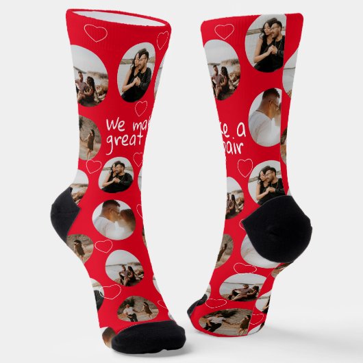 4 Foto collage We maken een geweldige foto Sokken (Gebogen)