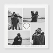 4 Foto Collage Weddenschap Magnetic Card (Voorkant)