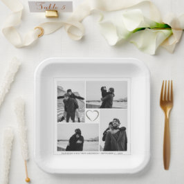 4 Foto Collage Wedding Bridal Party Papieren Bordje