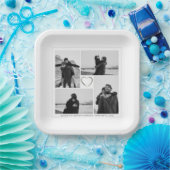 4 Foto Collage Wedding Bridal Party  Papieren Bordje (Feest)