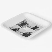 4 Foto Collage Wedding Bridal Party Papieren Bordje (Gebogen)