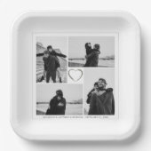 4 Foto Collage Wedding Bridal Party Papieren Bordje (Voorkant)