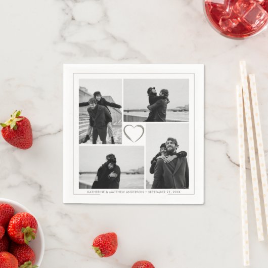 4 Foto Collage Wedding Bridal Party Servet (Insitu)