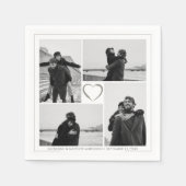 4 Foto Collage Wedding Bridal Party Servet (Voorkant)