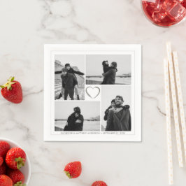 4 Foto Collage Wedding Bridal Party Servet