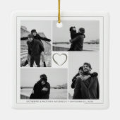 4 Foto Collage Wedding Jubileum Keramisch Ornament (Achterkant)