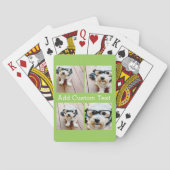 4 Foto collage - White Serif Text - Lime Green Pokerkaarten (Achterkant)