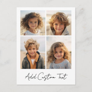 4 Foto Collage - Wit met Script Type Briefkaart