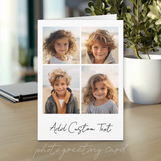 4 Foto Collage - Wit met Script Type Kaart
