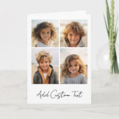 4 foto collage - Wit met scripttype Kaart (Voorkant)