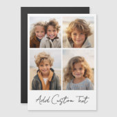 4 foto collage - Wit met scripttype magneet (Voorkant / Achterkant)