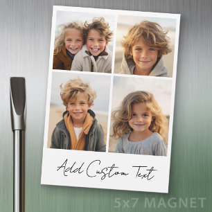 4 foto collage - Wit met scripttype magneet