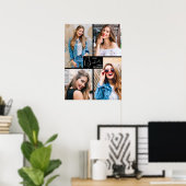 4 Foto Collage Zwarte Afstudeerfeest Poster (Thuiskantoor)