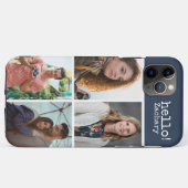 4 Foto Donkerblauw Gepersonaliseerde I Phone case (Achterkant (horizontaal))
