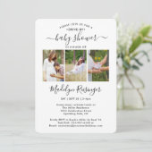 4 Foto drive-by Social Distancing Baby shower Kaart (Staand voorkant)