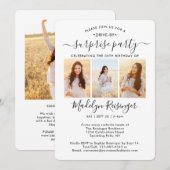 4 Foto drive-by Surprise Birthday Party parade Kaart (Voorkant / Achterkant)