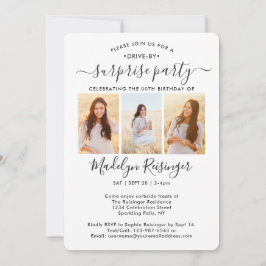 4 Foto drive-by Surprise Birthday Party parade Kaart