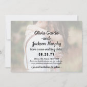 4 Foto Eenvoudige Moderne Uitstel Wissel Trouwdatu Save The Date (Achterkant)